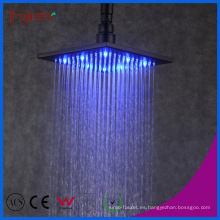 Fyeer - Cabeza de ducha de lluvia LED cuadrada, auto alimentación, 8 &quot;, negro